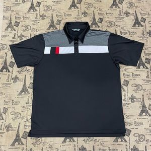 Eco Color Block  Grey/Black/White Short Sleeve Polo Men Shirt